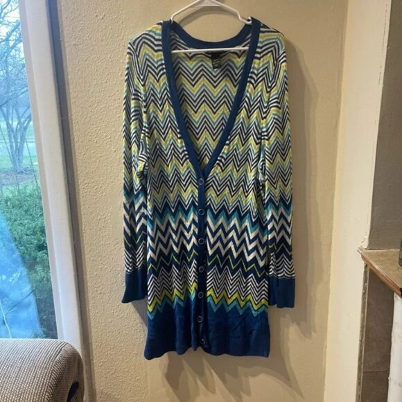 Lane Bryant Chevron Cardigan Sweater Size 22/24 - Picture 2 of 8